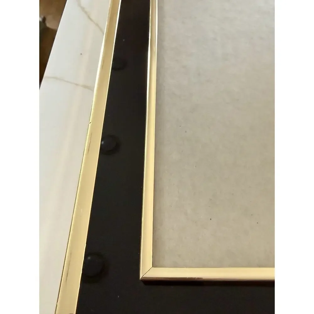 Vintage 1980’s Gold And Black Picture Frame 8x10 Free Standing Velvet Backing